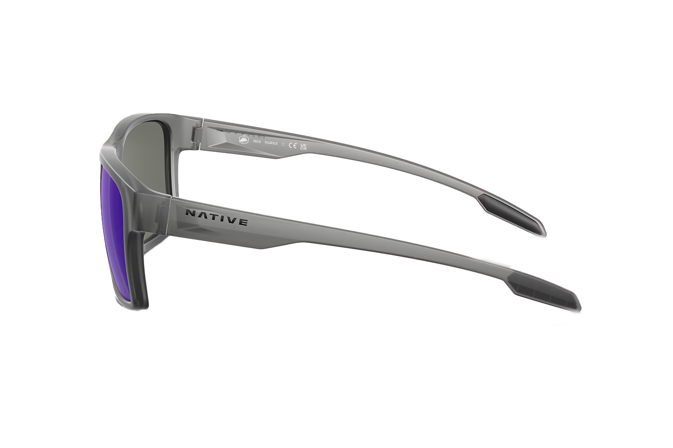 NATIVE EYEWEAR Breck Matte Smoke Crystal Frame with Blue Lenses